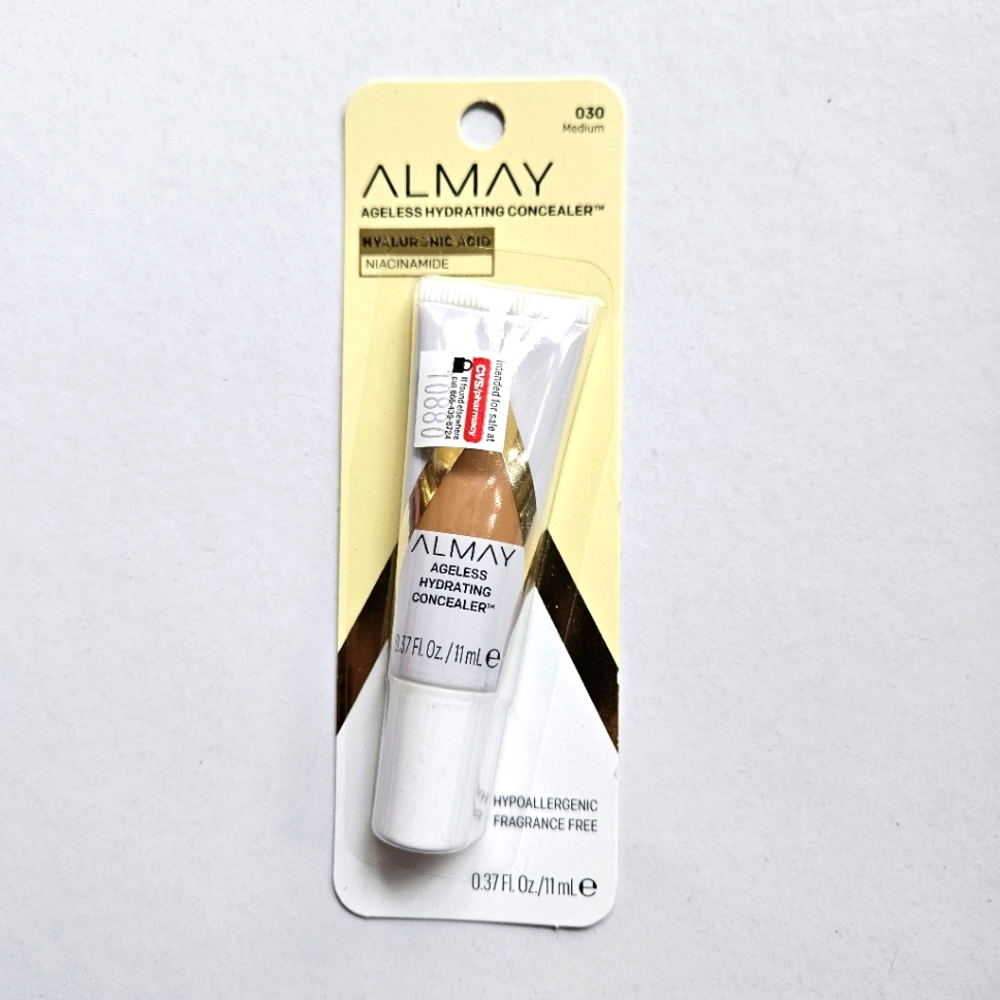 Almay Ageless Hydrating Concealer Shade 030 Medium 0.37 Fl Oz Hyaluronic Acid
